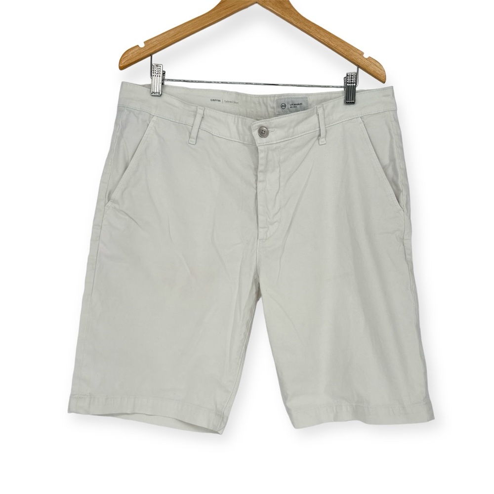 AG Adriano Goldschmied Men’s Griffin Tailored Shorts In Bone Classic Size 36